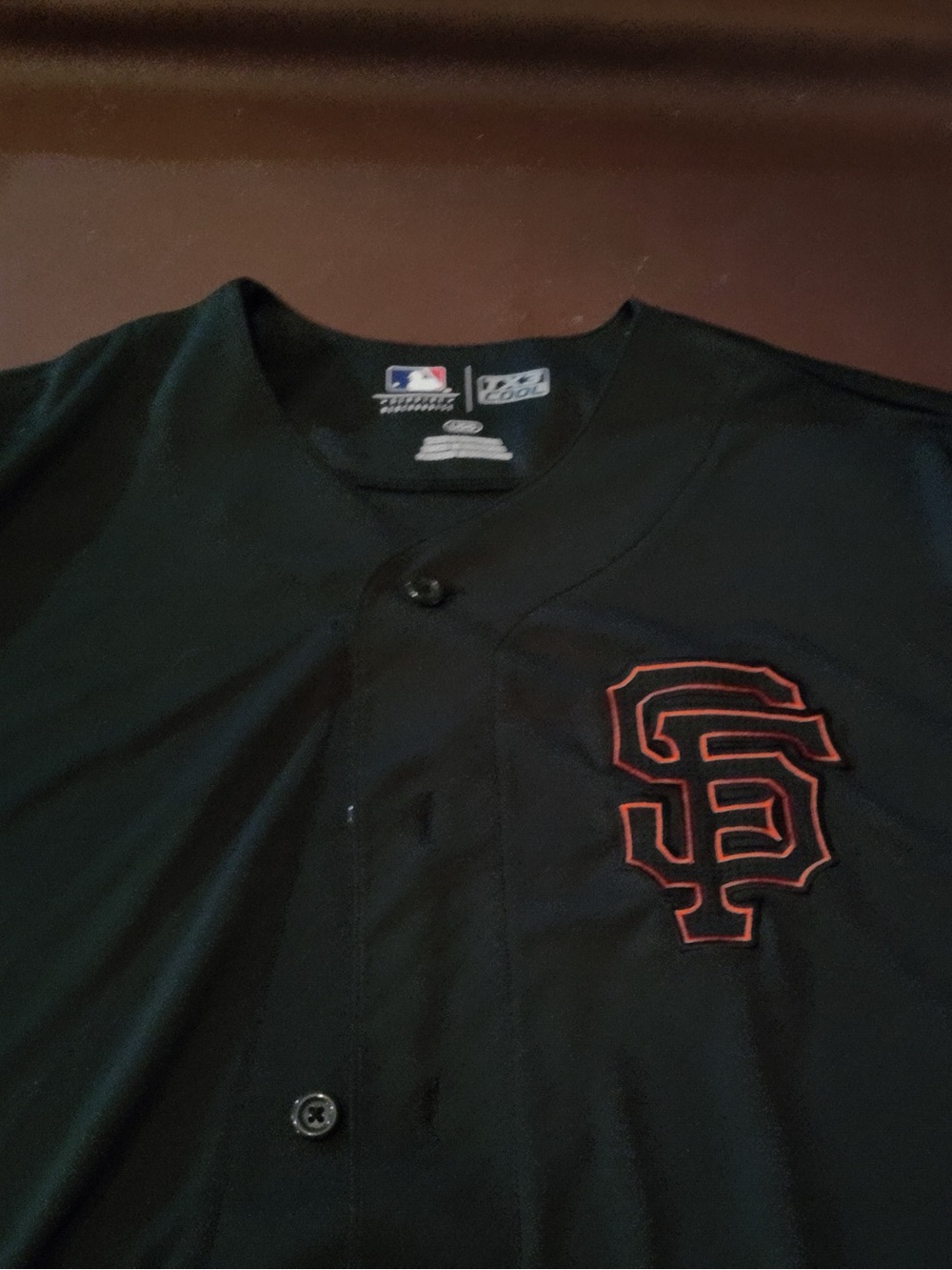 Genuine Merchandise San Francisco Giants Black Jersey with Orange SF Patch